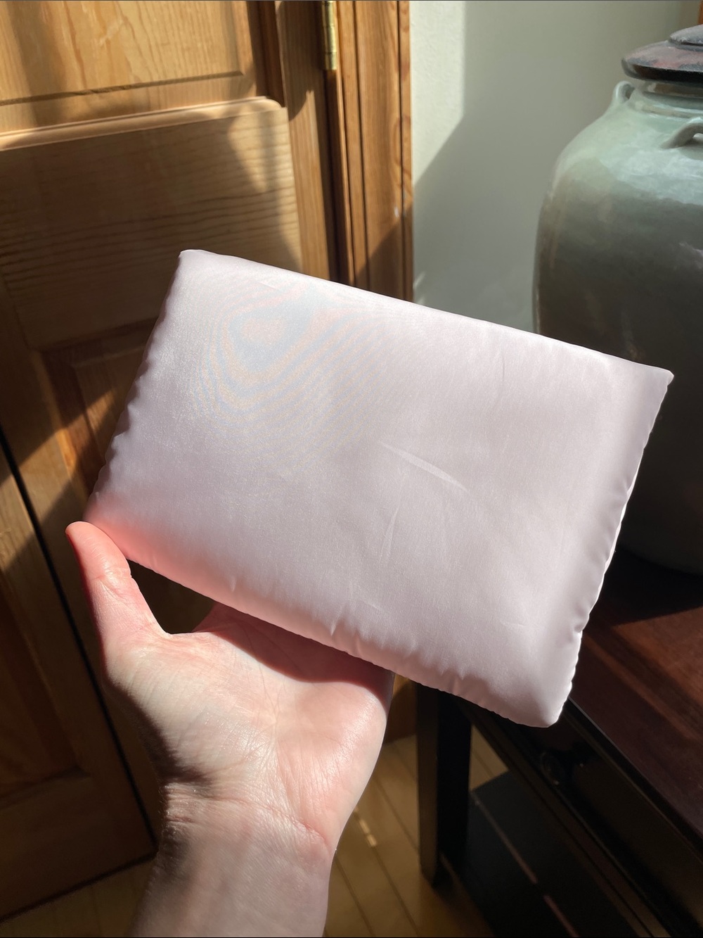 Dior Light Pink puffy Pouch with Silver CD Logo - Picture 5 of 7